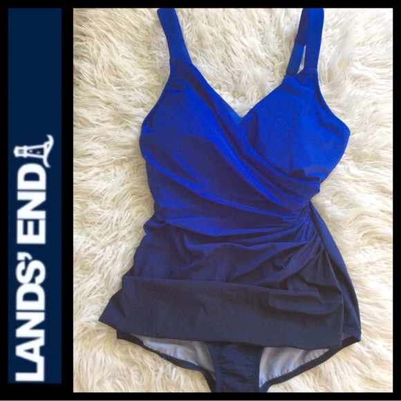 NWOT Lands’ End Slendersuit Skirted One Piece Swimsuit - Picture 6 of 10